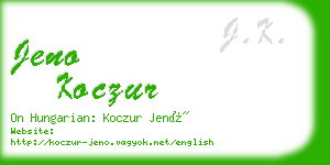 jeno koczur business card